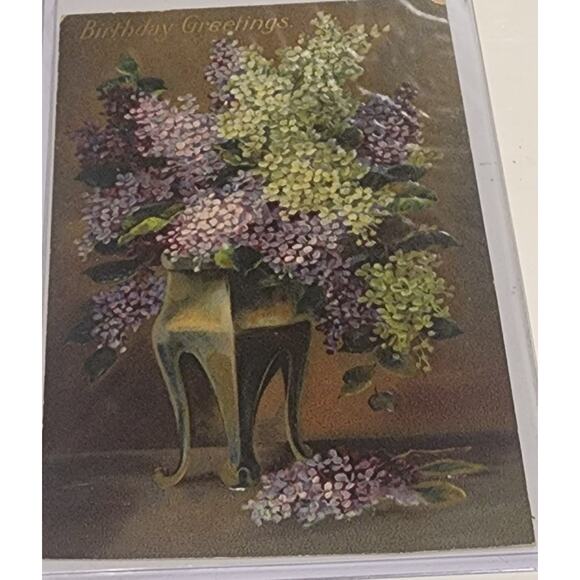 Lot Of Five Vintage Antique Embossed Postcards Flowers - Picture 4 of 11